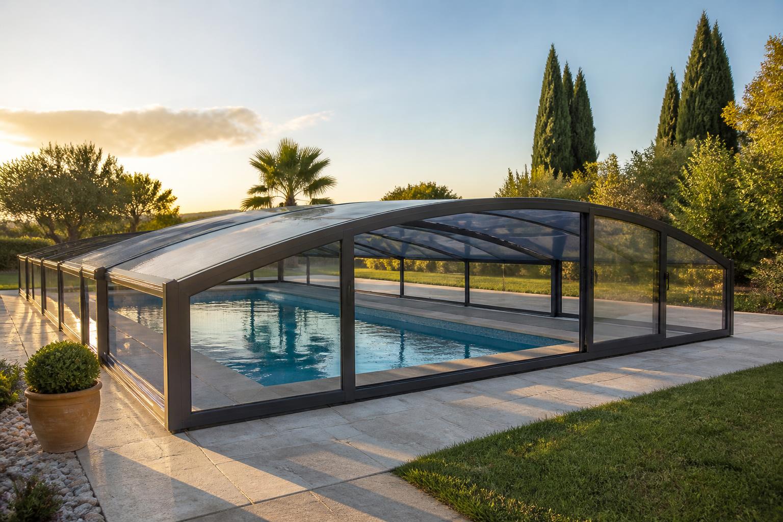 découvrez l'abri de piscine mi-haut, une solution idéale pour protéger votre bassin tout en facilitant l'accès et le maintien d'une eau propre. choisissez le confort et la sécurité pour votre piscine.
