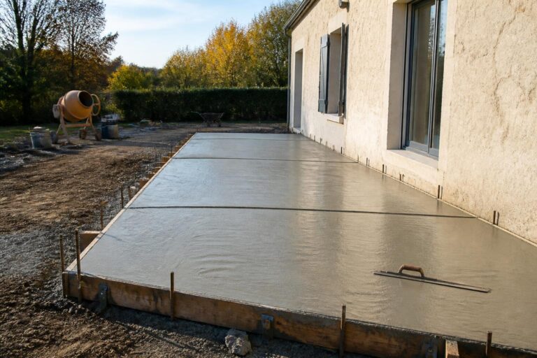 découvrez comment couler une terrasse en béton contre une maison avec notre guide pratique détaillé, couvrant les joints de dilatation, la pente idéale et les techniques d’ancrage pour une finition durable et parfaite.