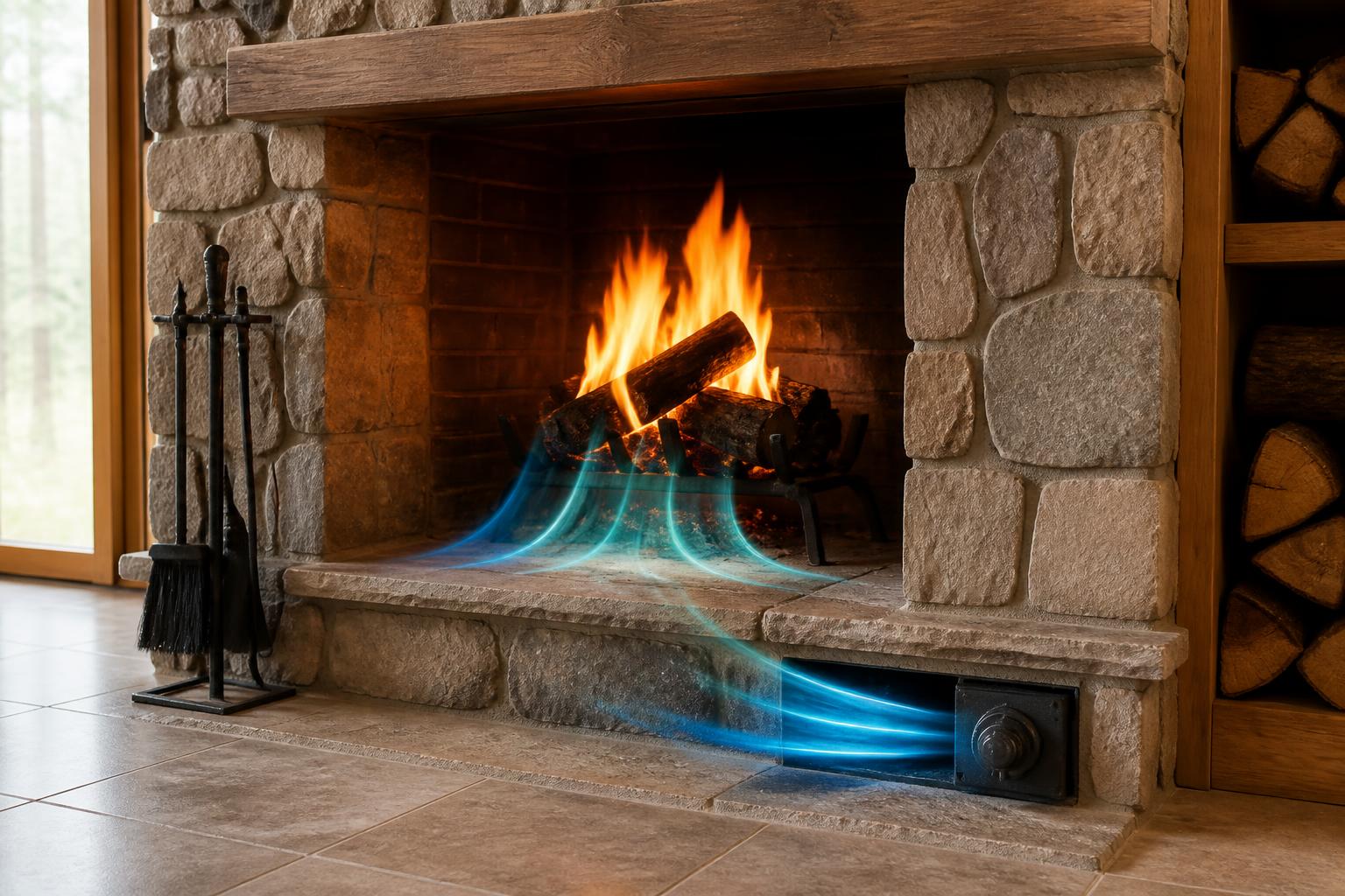 découvrez comment optimiser l'arrivée d'air d'une cheminée à foyer ouvert pour assurer un tirage parfait et profiter d'un feu efficace et sécuritaire.