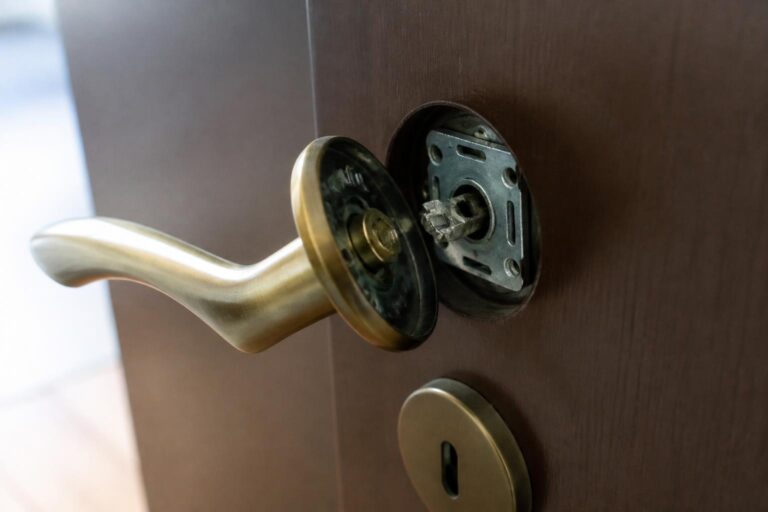 découvrez que faire lorsque la poignée de votre porte tourne dans le vide à cause d'un fouillot de serrure cassé, avec des conseils pratiques pour réparer ou remplacer votre serrure.
