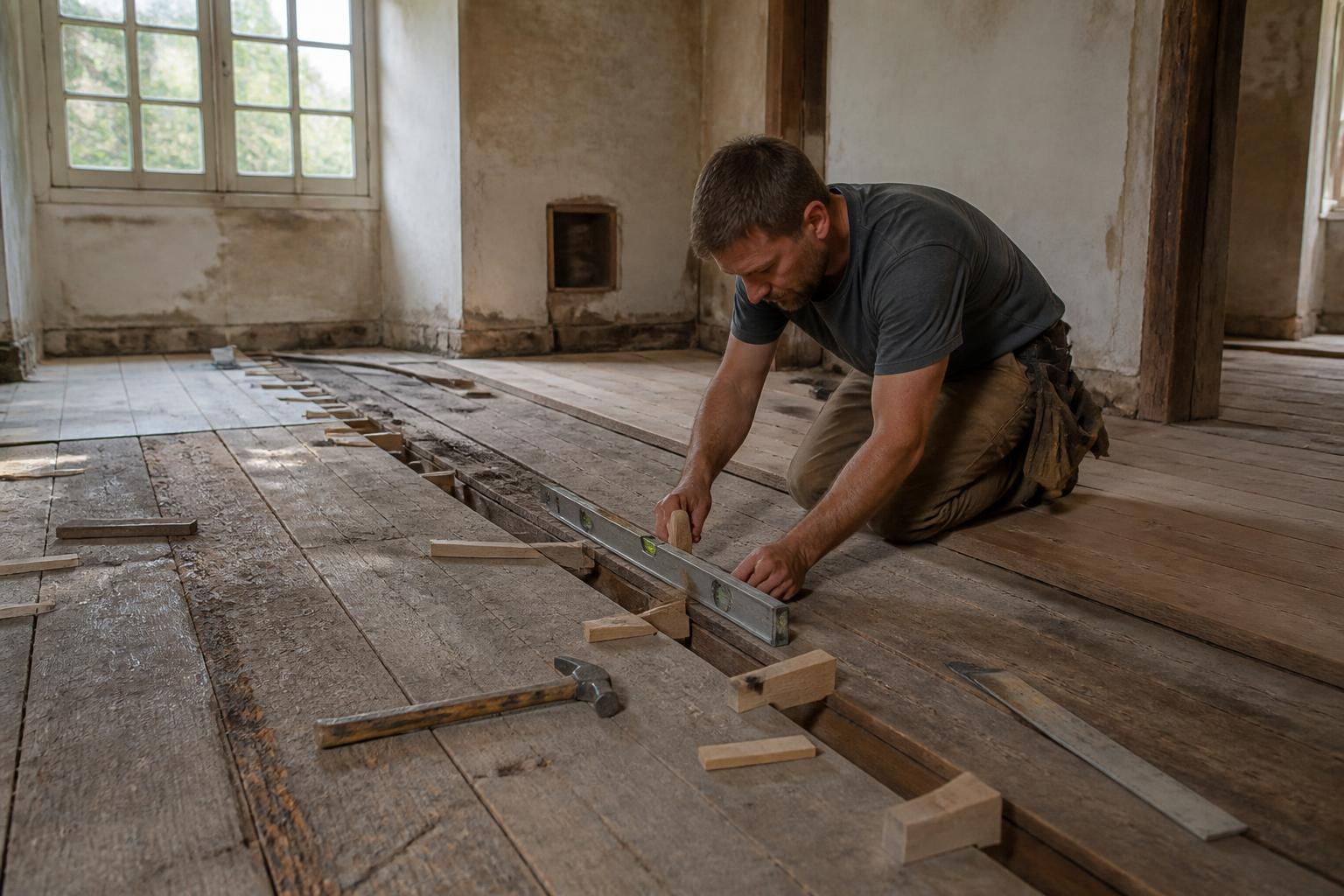 découvrez nos conseils pratiques pour redresser un plancher ancien et irrégulier dans une vieille maison et réussir votre rénovation efficacement.