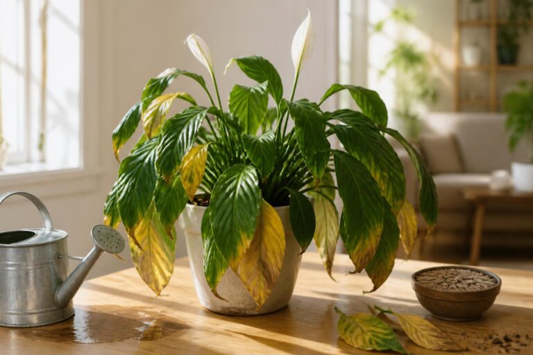 découvrez comment identifier les causes des feuilles tombantes de votre spathiphyllum et apprenez des méthodes efficaces pour le sauver et préserver sa beauté.