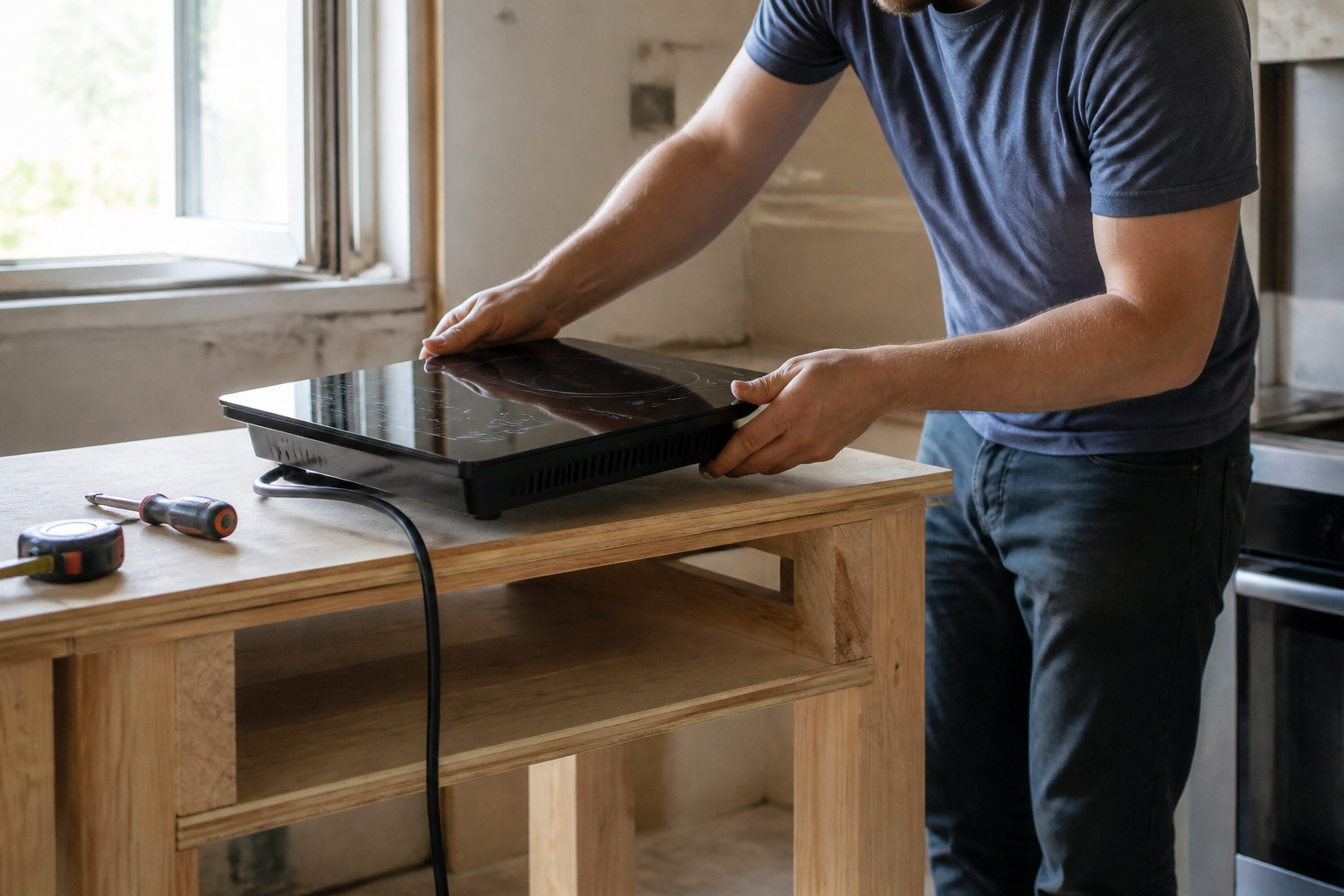 Comment poser une plaque de cuisson sans plan de travail ?