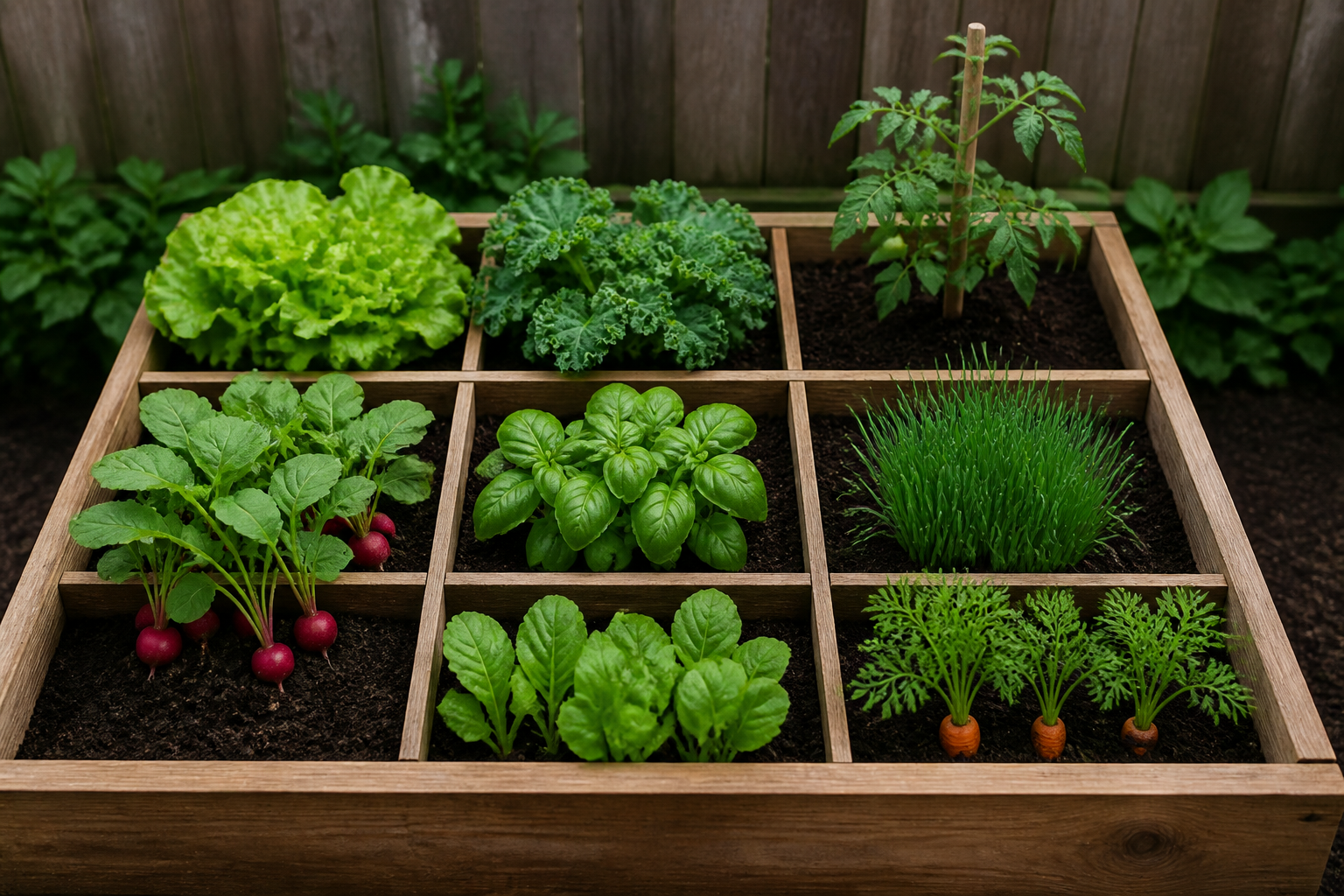 Potager carré : le plan pour 4 saisons de récoltes
