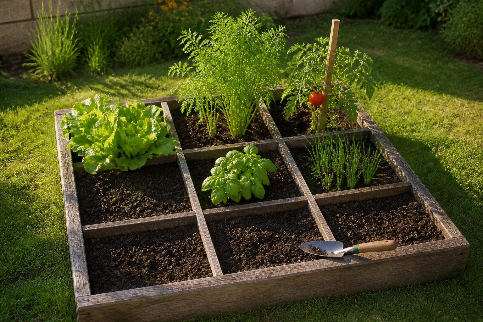 Potager carré : le plan pour 4 saisons de récoltes