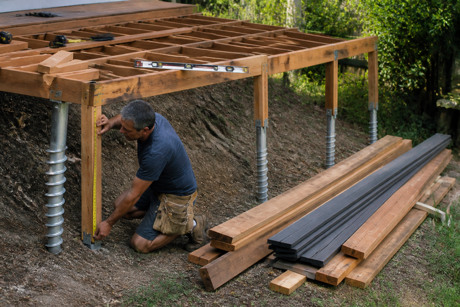 Terrasse bois sur pilotis : budget et astuces pour économiser